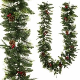 Guirnalda de Navidad PVC Polietileno Rojo Verde Natural Piñas 270 x 30 x 7 cm Guirnalda de Navidad PVC Polietileno Rojo Verde Natural Piñas 270 x 30 x 7 cm