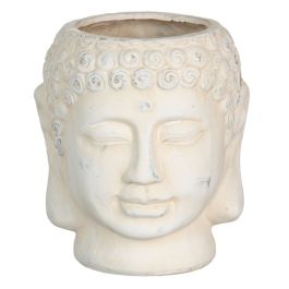 Macetero Crema Terracota Buda Oriental 14 x 14 x 15,5 cm