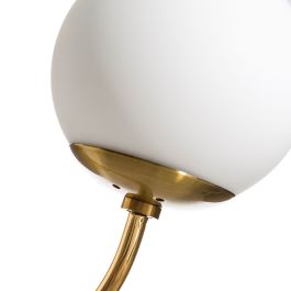 Lámpara de Pared 24,8 x 24,8 x 42 cm Cristal Dorado Metal Blanco Vintage
