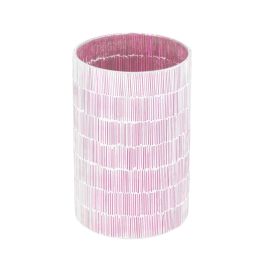 Portavelas Rosa Cristal Cemento 13 x 13 x 20 cm