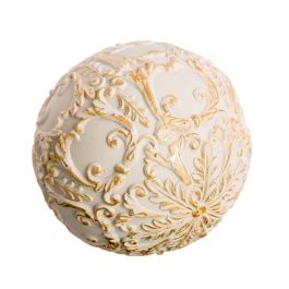 Bolas Decoración Dorado Blanco 10 x 10 x 10 cm (8 Unidades)