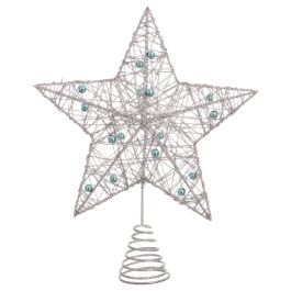 Estrella de Navidad Plateado Metal 20 x 5 x 25 cm