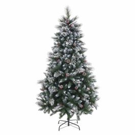 Árbol de Navidad Blanco Rojo Verde PVC Metal Polietileno Nevado 210 cm Precio: 186.94999972. SKU: B133H4RSHF