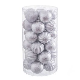 Bolas de Navidad Plateado Plástico 6 x 6 x 6 cm (30 unidades) Precio: 14.95000012. SKU: B1GTJ6XVRL