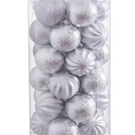Bolas de Navidad Plateado Plástico 6 x 6 x 6 cm (30 unidades)