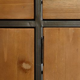 Aparador CÉSARE 150 x 48 x 83 cm Negro Metal Madera Marrón