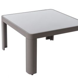 Mesa auxiliar Stella Gris Aluminio Cristal Templado 70 x 70 x 40 cm