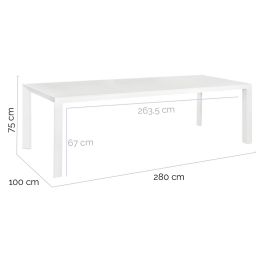 Mesa de Comedor Io Blanco Aluminio 280 x 100 x 75 cm