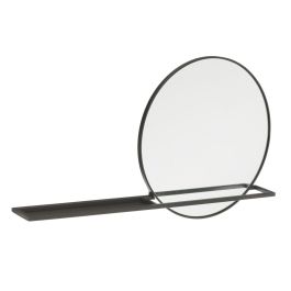 Espejo de pared 90 x 10 x 50 cm Cristal Negro Metal