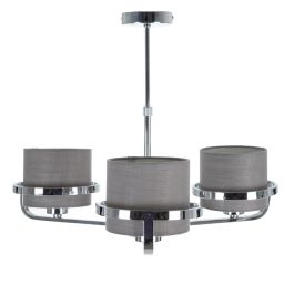 Lámpara de Techo Gris Plateado Lino Metal Hierro 220-240 V 52 x 50 x 44,5 cm