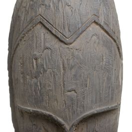 Figura Decorativa Gris Máscara 19 x 12 x 62 cm