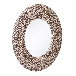 Espejo de pared 48 x 2 x 48 cm Tejido Sintético Leopardo DMF