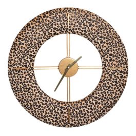 Reloj de Pared 48 x 3,5 x 48 cm Tejido Sintético Metal Leopardo Precio: 23.94999948. SKU: S8800357
