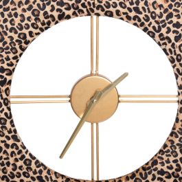 Reloj de Pared 48 x 3,5 x 48 cm Tejido Sintético Metal Leopardo