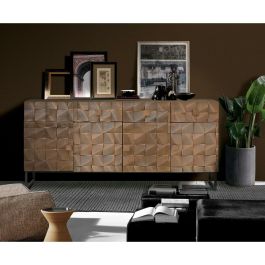 Aparador Alexandra House Living Marrón oscuro Bronce Madera de mango 170 x 80 x 42 cm