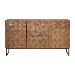 Aparador Alexandra House Living Marrón oscuro Bronce Madera de mango 142 x 80 x 42 cm
