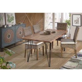 Aparador Alexandra House Living Marrón Gris Metal Madera de mango 150 x 91 x 40 cm