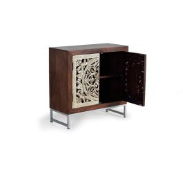 Aparador Alexandra House Living Dorado Natural Metal Madera de mango 80 x 80 x 35 cm