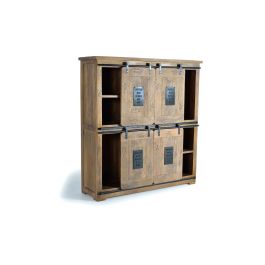 Aparador Alexandra House Living Natural Metal Madera de acacia 150 x 160 x 45 cm