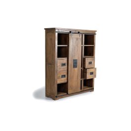 Aparador Alexandra House Living Natural Metal Madera de acacia 140 x 170 x 45 cm