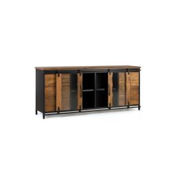 Aparador Alexandra House Living Negro Metal Madera de mango 190 x 80 x 40 cm