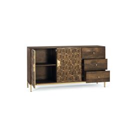 Aparador Alexandra House Living Nogal Metal Madera de mango 145 x 77 x 40 cm