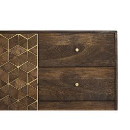 Aparador Alexandra House Living Nogal Metal Madera de mango 145 x 77 x 40 cm