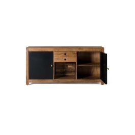 Aparador Alexandra House Living Negro Natural Metal Madera de mango 160 x 78 x 40 cm