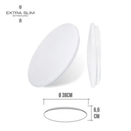 Aplique led circular de superficie 24 W 6500 k ø38 x 6,6 cm