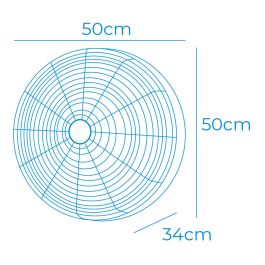 Ventilador pared mando a distancia, negro, potencia 100 W, aspas ø50 cm
