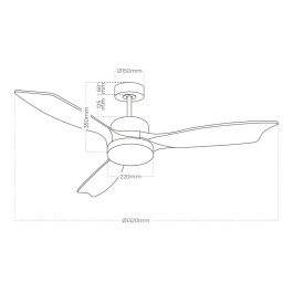 Ventilador de techo inteligente con aspas de madera luz led 3000/4000/6000k báltico potencia: 20w edm