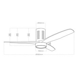 Ventilador de techo con aspas de madera luz led 3000/4000/6000k kara potencia: 30w edm