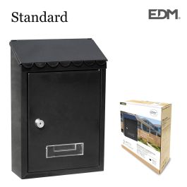 Buzón EDM Standard 21 x 6 x 30 cm Negro Acero