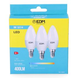 Pack de 3 bombillas LED EDM G 5 W E14 400 lm Ø 3,6 x 10 cm (6400 K)