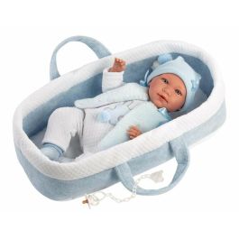 Muñeco recien nacido mimo lloron con capazo celeste tacto suave 40 cm cuerpo tela Precio: 65.9934. SKU: B1EJTDFF5L