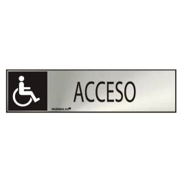 Cartel informativo "acceso" discapacitados (inox adhesivo 0.8mm) 5x20cm normaluz Precio: 2.95000057. SKU: S7907012
