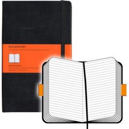 Libreta Clasica Tapa Dura Negra L (13X21Cm) Rayas Moleskine QP060