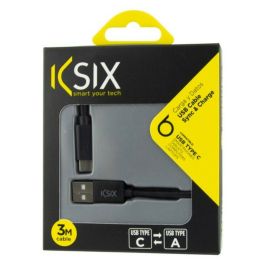 Cable USB-C a USB KSIX 3 m Negro