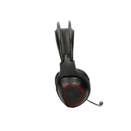 Auriculares con Micrófono Gaming KSIX Drakkar USB LED Negro Rojo