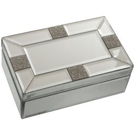 Caja-Joyero Alexandra House Living Gris Cristal Espejo 21 x 8 x 13 cm