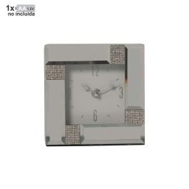 Reloj de Mesa Alexandra House Living Gris Cristal Espejo 14 x 4 x 14 cm