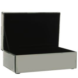 Caja-Joyero Alexandra House Living Gris Cristal Espejo 21 x 8 x 13 cm