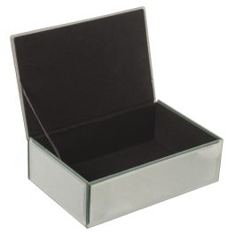 Caja-Joyero Alexandra House Living Gris Cristal Espejo 20 x 6 x 13 cm