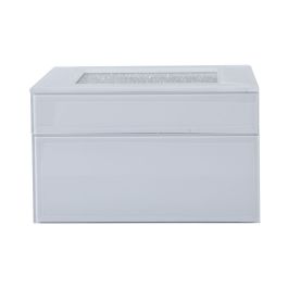 Caja-Joyero Alexandra House Living Blanco Cristal 14 x 8 x 14 cm