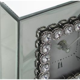 Reloj de Mesa Alexandra House Living Gris Cristal Espejo 15 x 15 x 5 cm