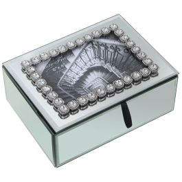 Caja-Joyero Alexandra House Living Gris Cristal Espejo 20 x 7 x 15 cm Precio: 33.5049007018. SKU: B1E6XA5N4J