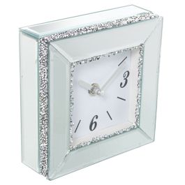 Reloj de Mesa Alexandra House Living Gris Cristal 14 x 14 x 5 cm