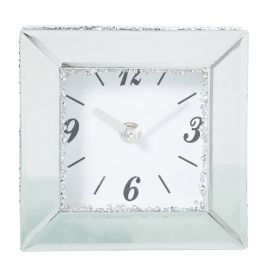 Reloj de Mesa Alexandra House Living Gris Cristal 14 x 14 x 5 cm