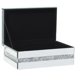 Caja-Joyero Alexandra House Living Gris Cristal Espejo 22 x 9 x 14 cm