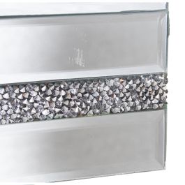 Caja-Joyero Alexandra House Living Gris Cristal Espejo 22 x 9 x 14 cm